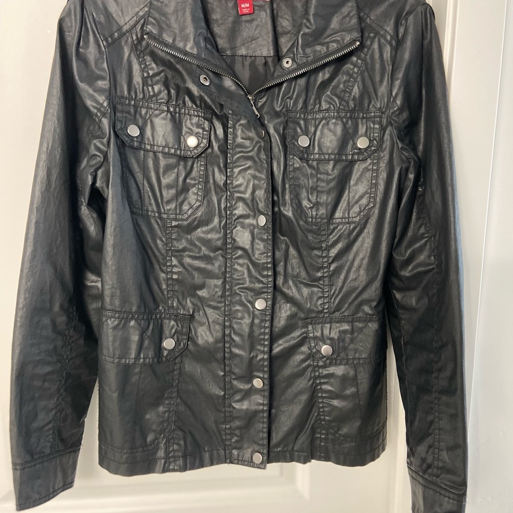 Black Moto Biker Jacket Lightweight Size Medium NWOT - Picture 2 of 8